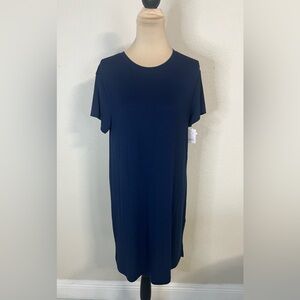 Auden Women's Cloud Knit Short Sleeve Navy Blue Pajama T-shirt Dress Size Small